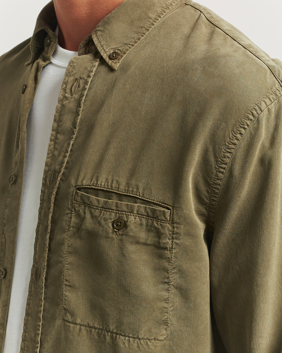 Men | Shirts | Filippa K | Zachary Lyocell Shirt Dark Olive
