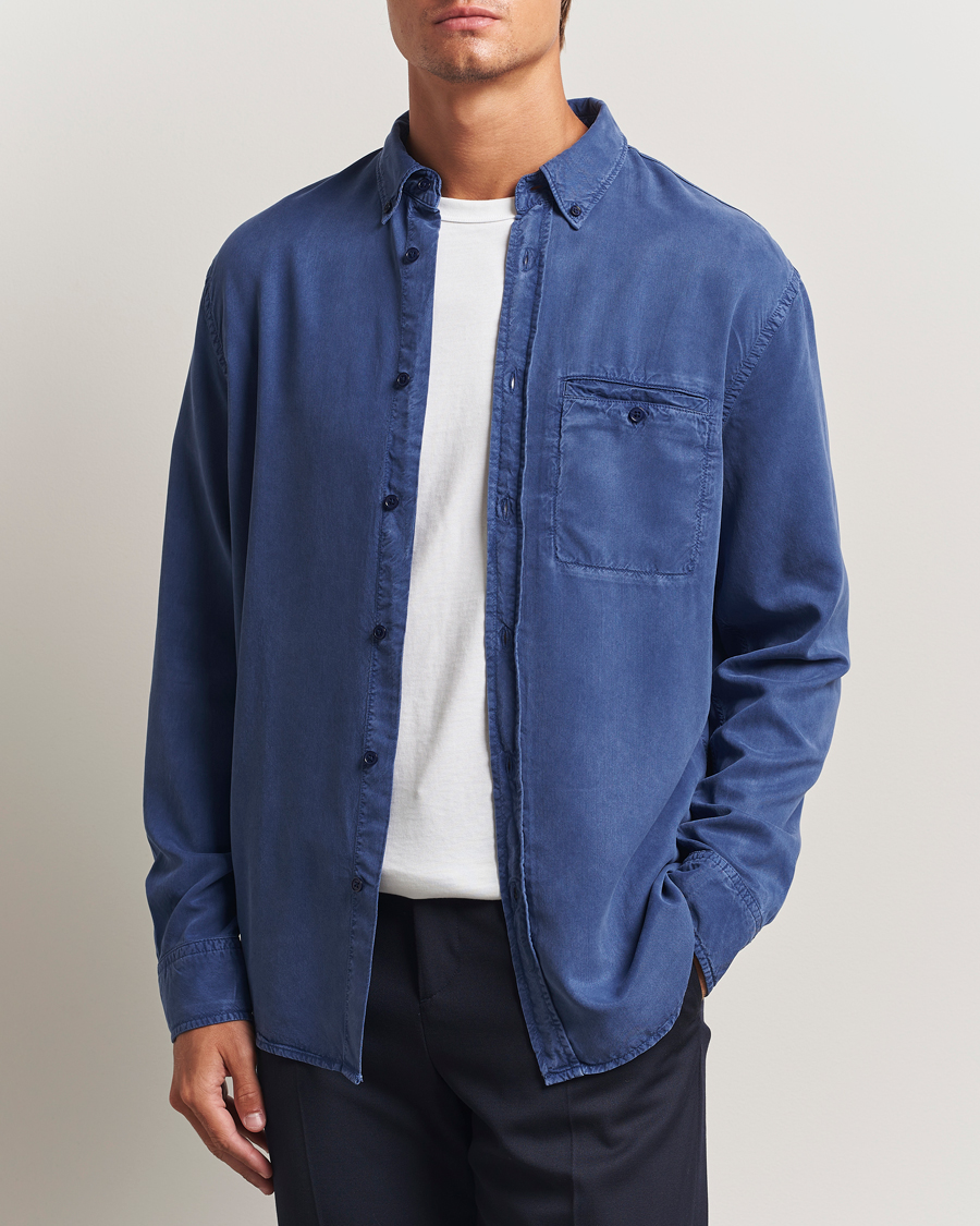 Men | Shirts | Filippa K | Zachary Lyocell Shirt Royal Navy