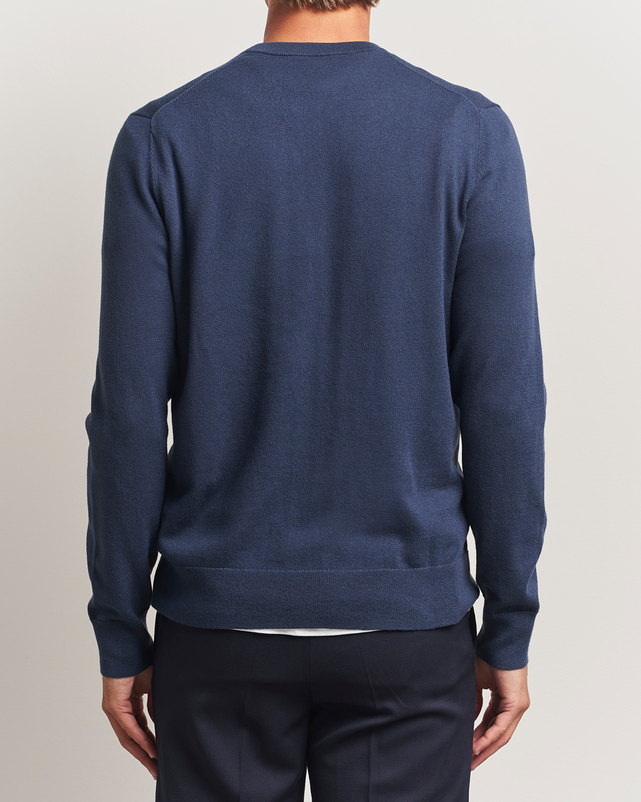 Men | Sweaters & Knitwear | Filippa K | Cotton Merino Knitted Sweater Dusk Blue