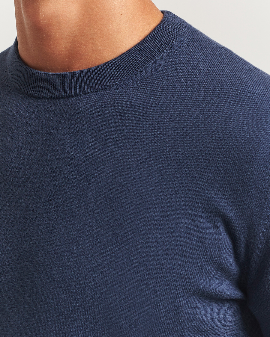 Men | Sweaters & Knitwear | Filippa K | Cotton Merino Knitted Sweater Dusk Blue