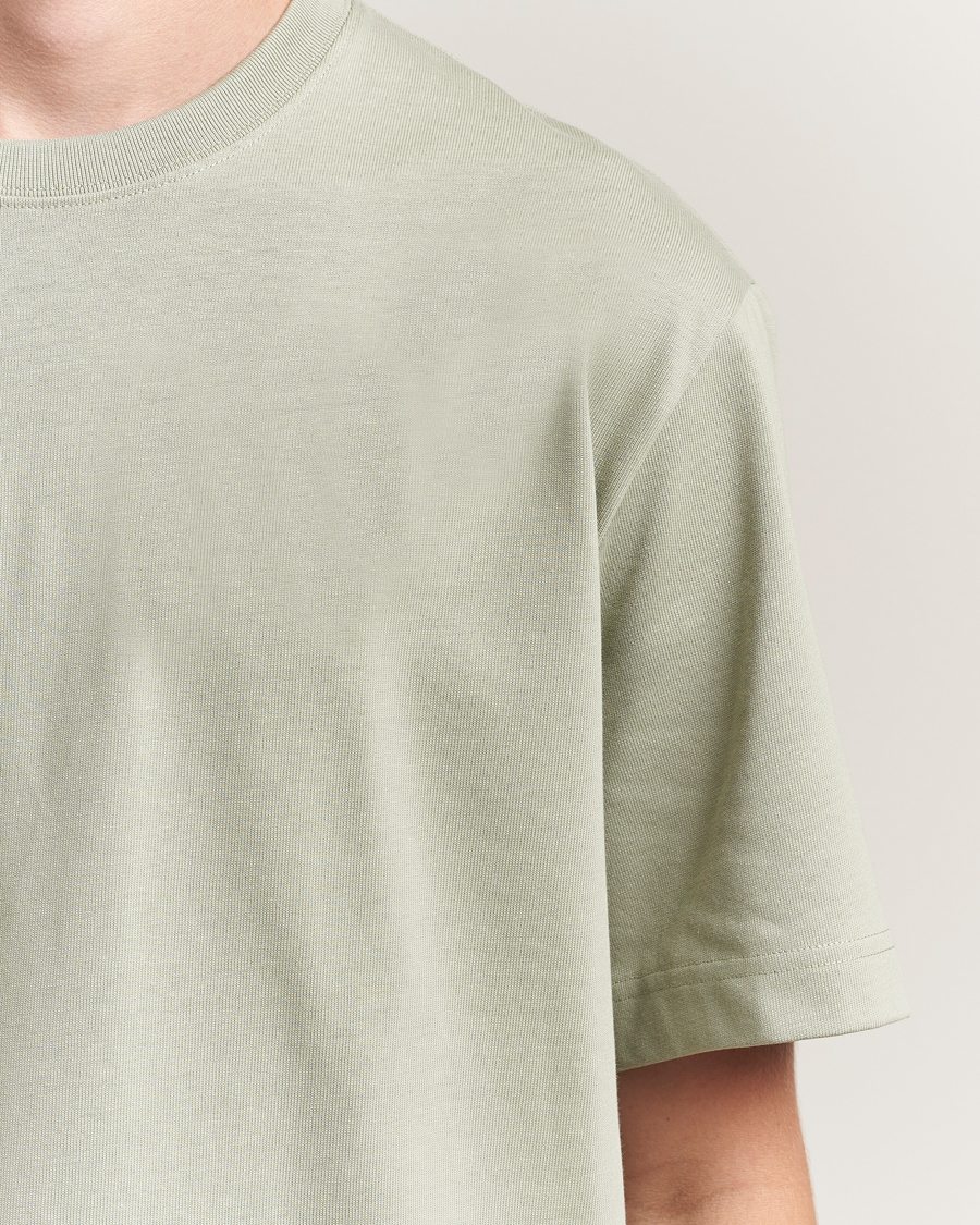Men | T-Shirts | Filippa K | Heavy Cotton Crew Neck T-Shirt Faded Green Grey