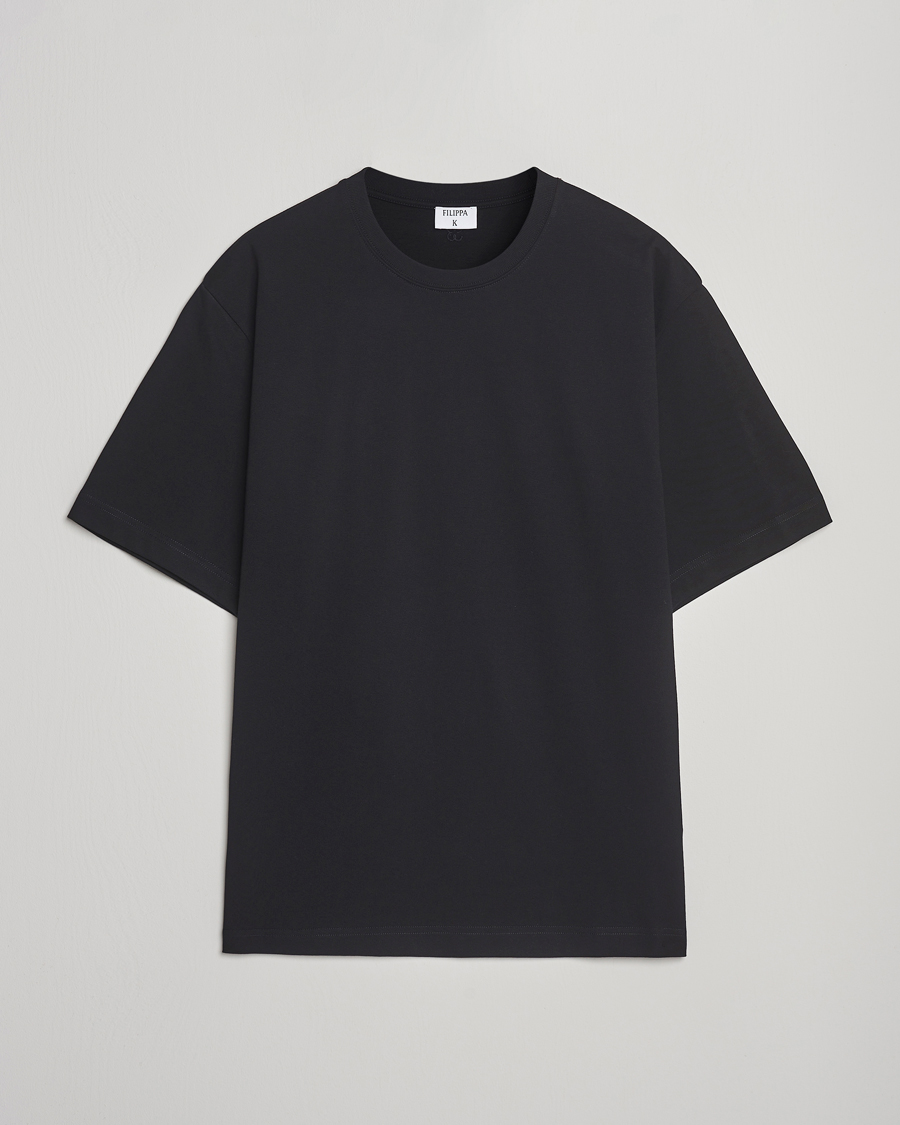 Men | T-Shirts | Filippa K | Heavy Cotton Crew Neck T-Shirt Black