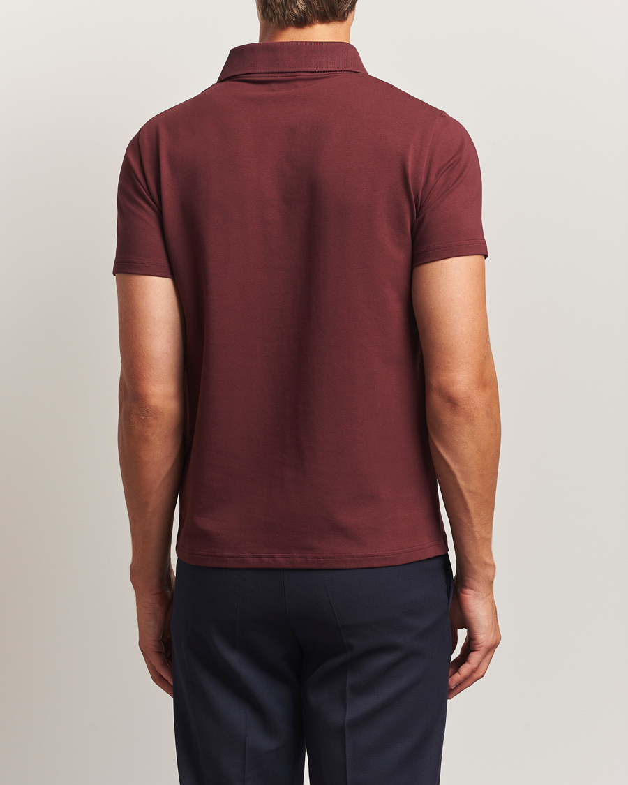 Men | Polo Shirts | Filippa K | Soft Lycra Polo T-Shirt Burgundy