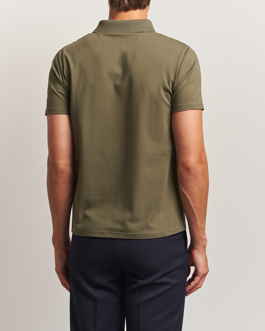 Men | Polo Shirts | Filippa K | Soft Lycra Polo T-Shirt Dark Olive