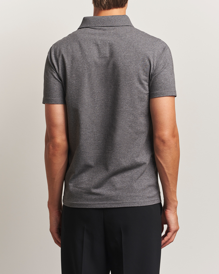 Men | Polo Shirts | Filippa K | Soft Lycra Polo T-Shirt Anthracite Melange