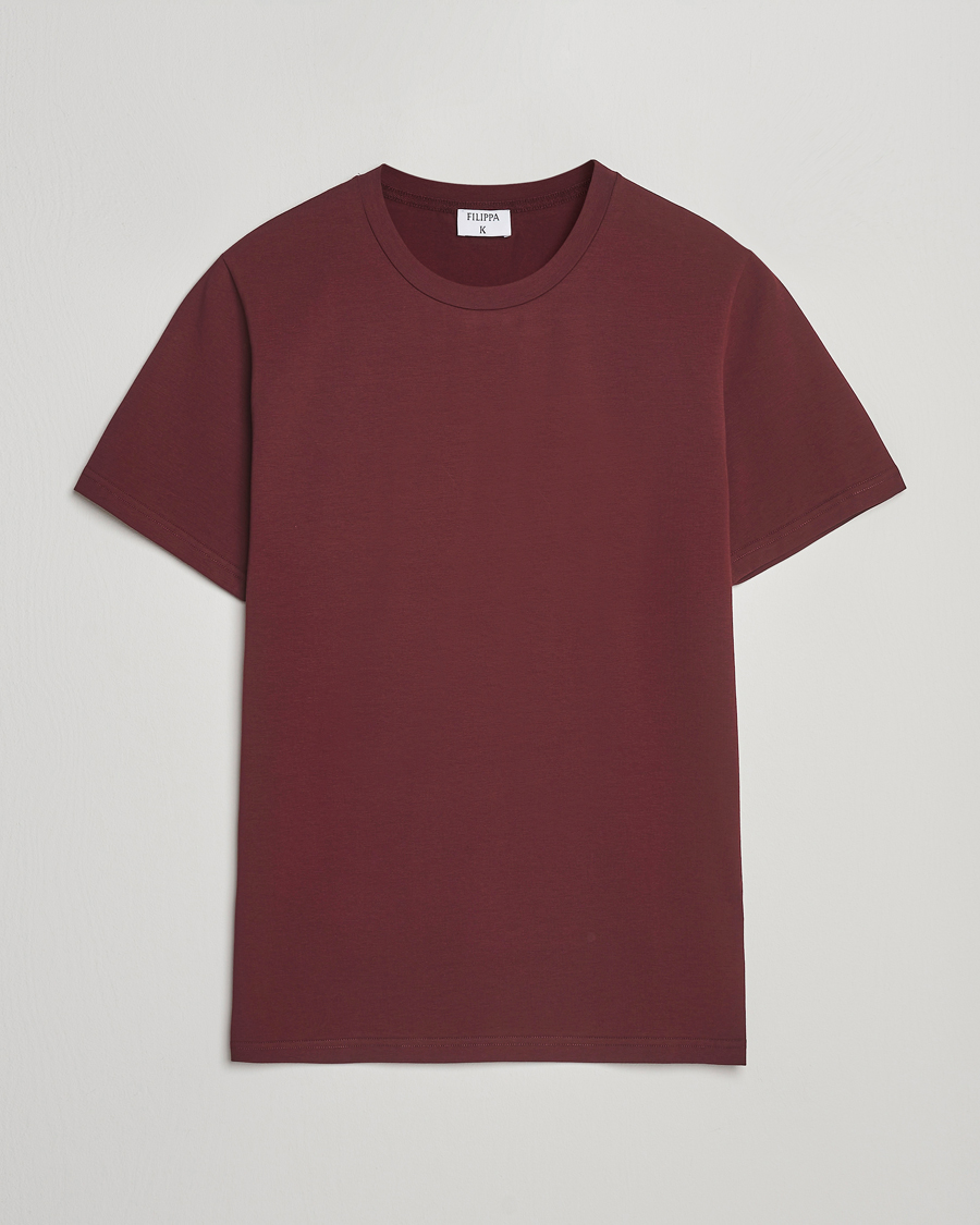 Men | T-Shirts | Filippa K | Soft Lycra T-Shirt Burgundy
