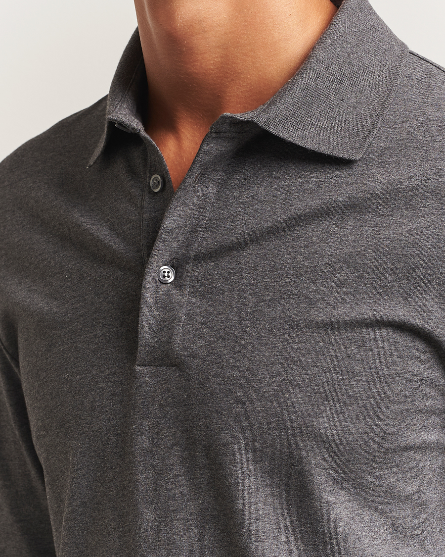 Men | Polo Shirts | Filippa K | Luke Lycra Polo Shirt Anthracite Melange