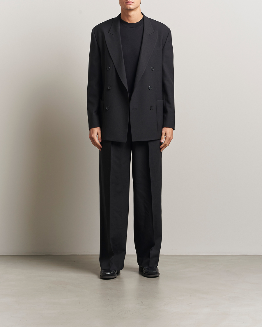 Men | Blazers | Filippa K | Michael Wool Double Breasted Blazer Black