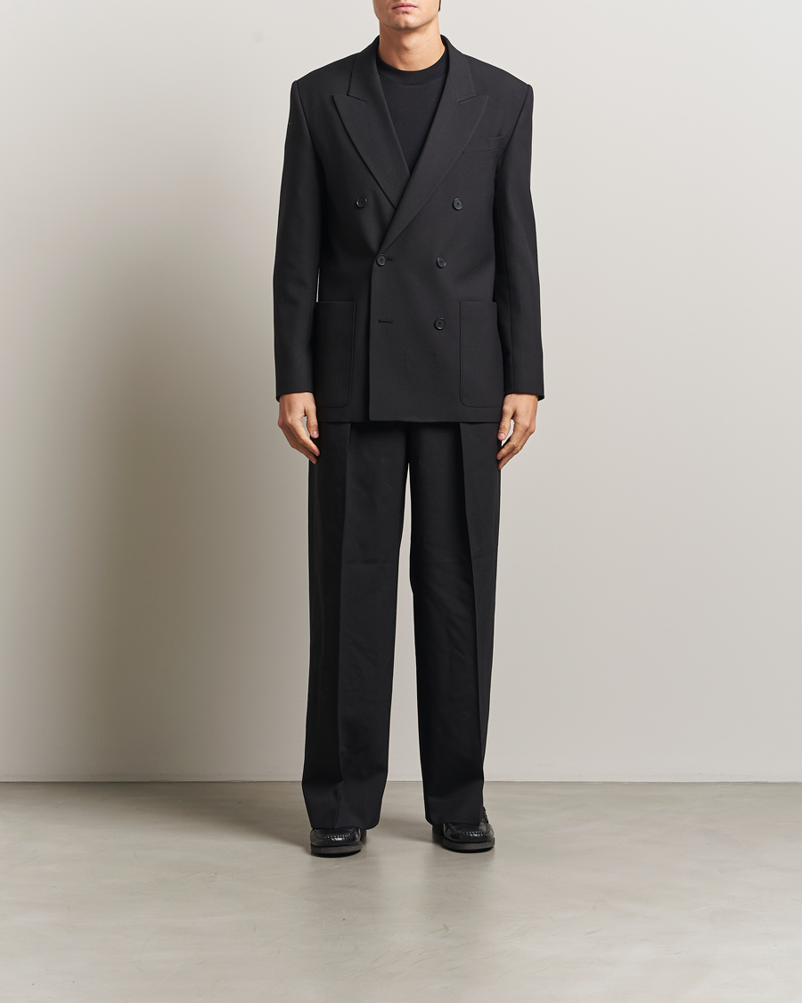 Men | Blazers | Filippa K | Michael Wool Double Breasted Blazer Black