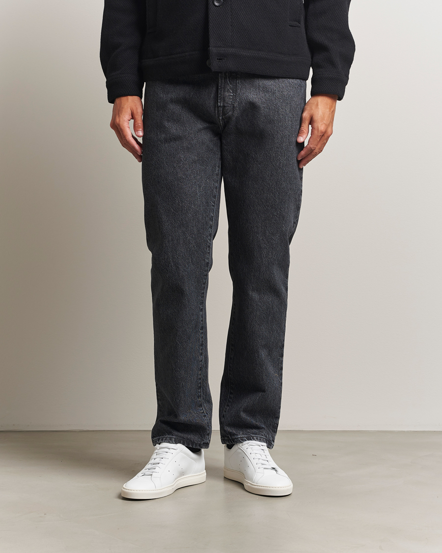 Men | Trousers | Filippa K | Tapered Cropped Jeans Washed Black