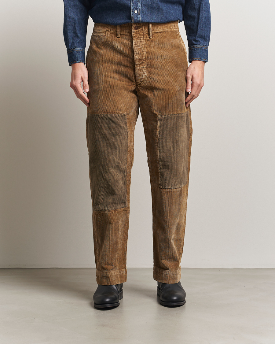 RRL REPAIRED CHINO TROUSERS ダメージ加工 32×32 RRL Repaired Field Chino Faded Tan at CareOfCarl.com