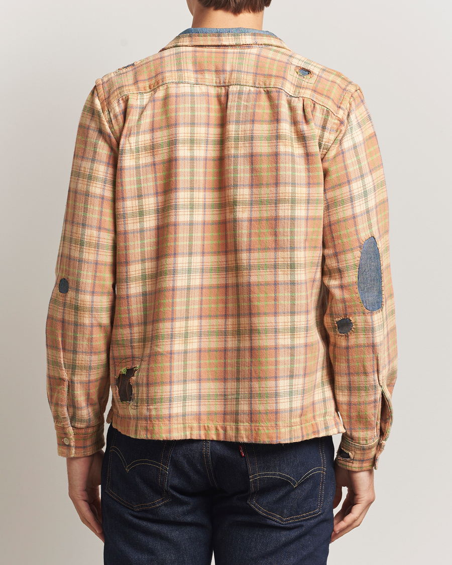 Men | Shirts | RRL | Carter Repaired Flannel Overshirt Orange/Tan