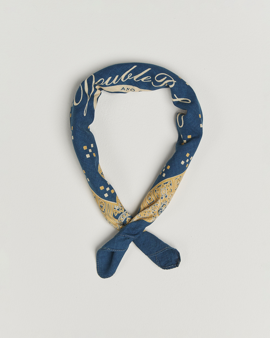 Men | Pocket Squares | RRL | Diamond Bandana Indigo/Cream