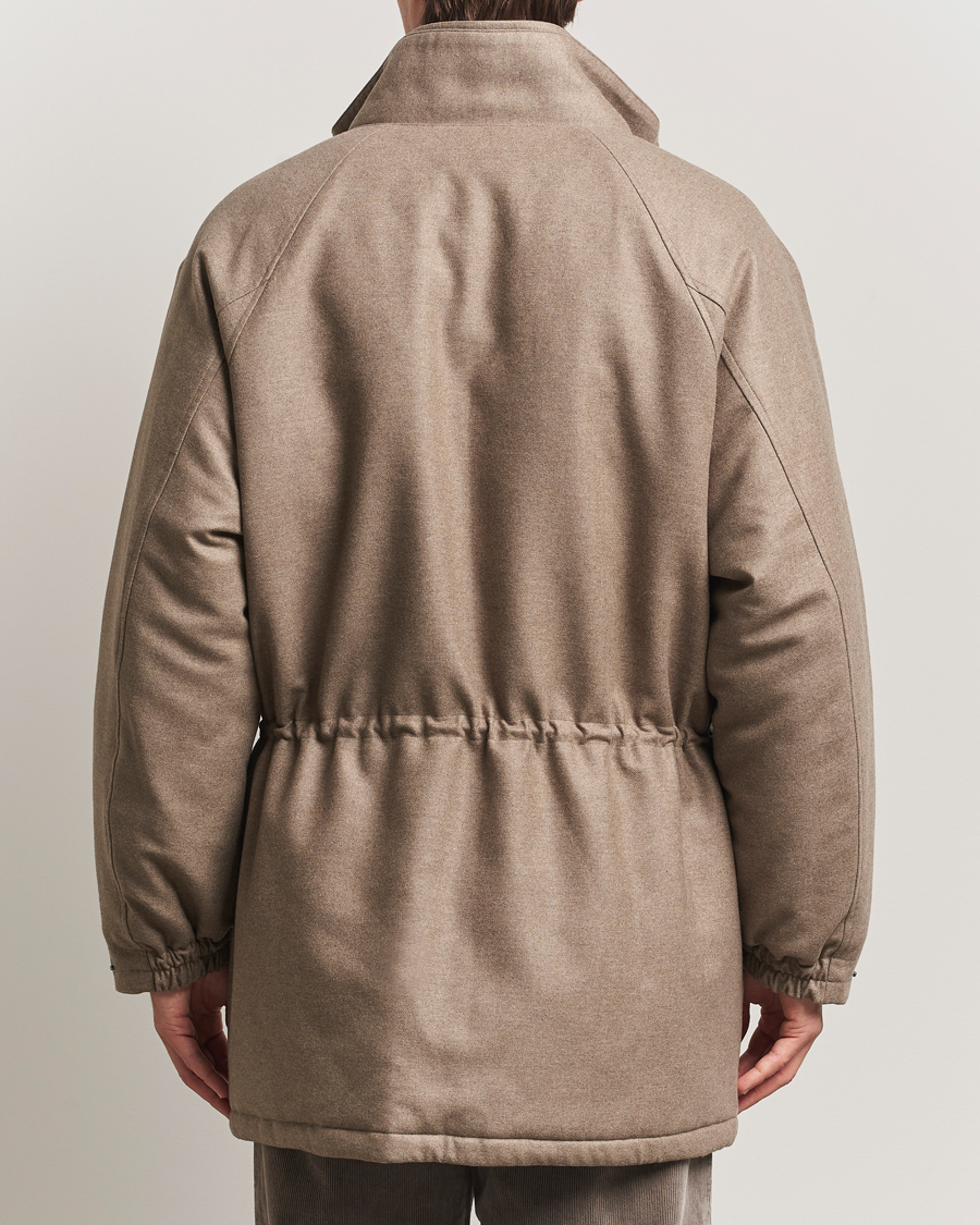 Men | Coats & Jackets | Auralee | Wool Flannel Down Coat Brown