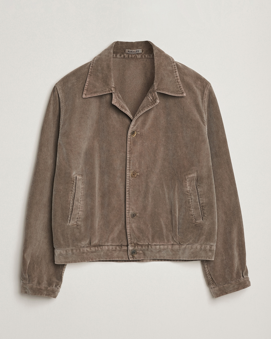 Men | Coats & Jackets | Auralee | Corduroy Bomber Jacket Olive