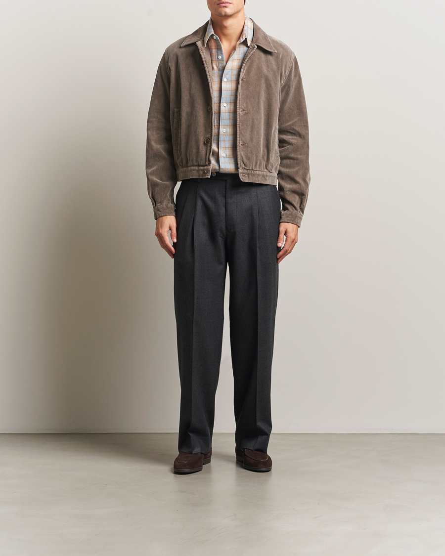 Men | Coats & Jackets | Auralee | Corduroy Bomber Jacket Olive
