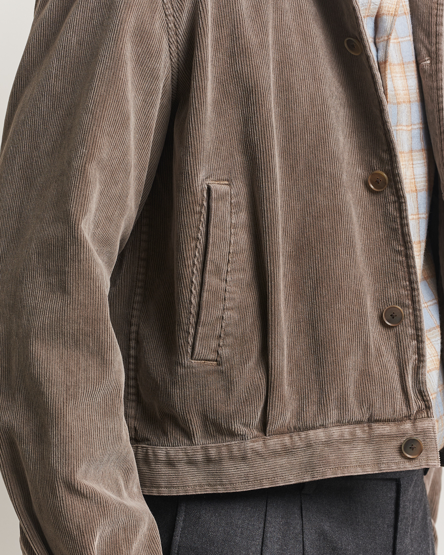 Men | Coats & Jackets | Auralee | Corduroy Bomber Jacket Olive