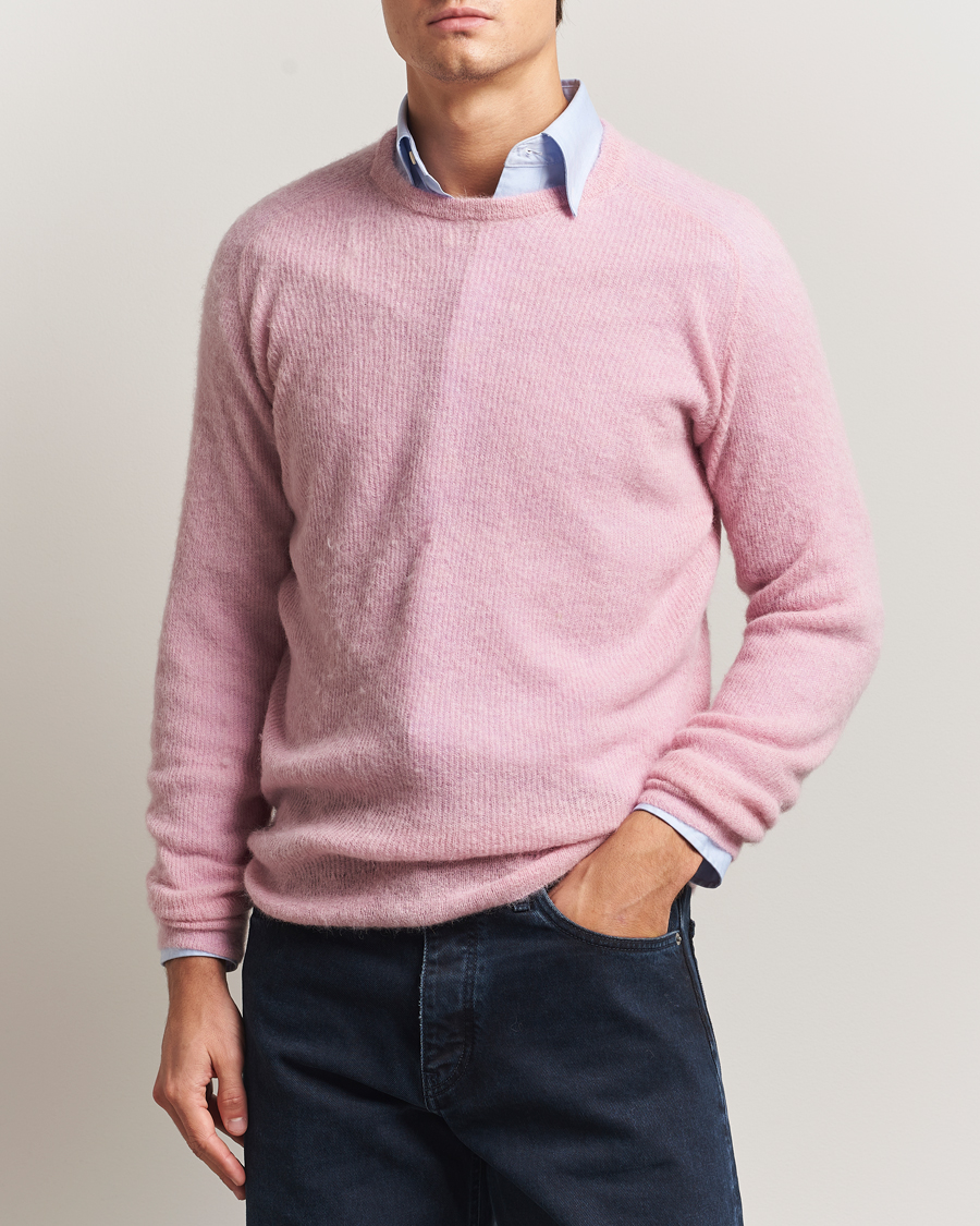 Men | Sweaters & Knitwear | Auralee | Baby Alpaca Sweater Pink