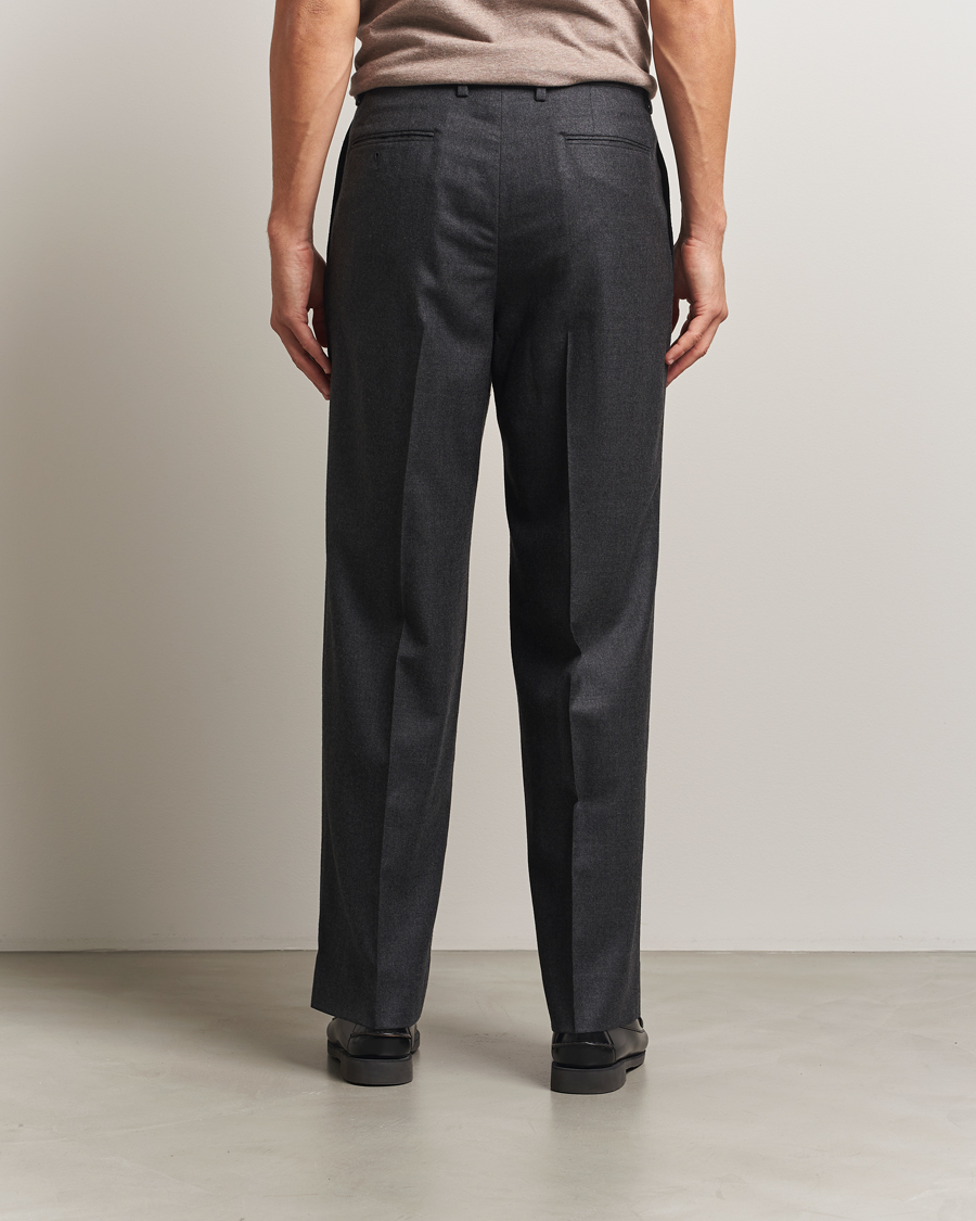 Men | Trousers | Auralee | Superlight Flannel Slacks Charcoal