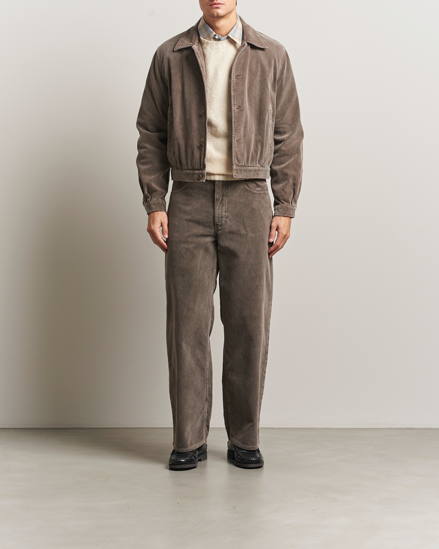 Men | Trousers | Auralee | Dyed Corduroy 5-Pocket Pants Olive