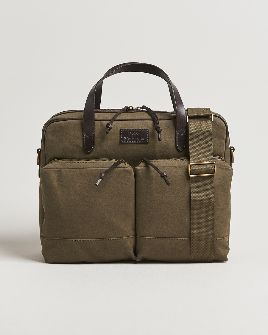 Men | Bags | Polo Ralph Lauren | Commuter Canvas Messenger Bag Defender Green/Brown