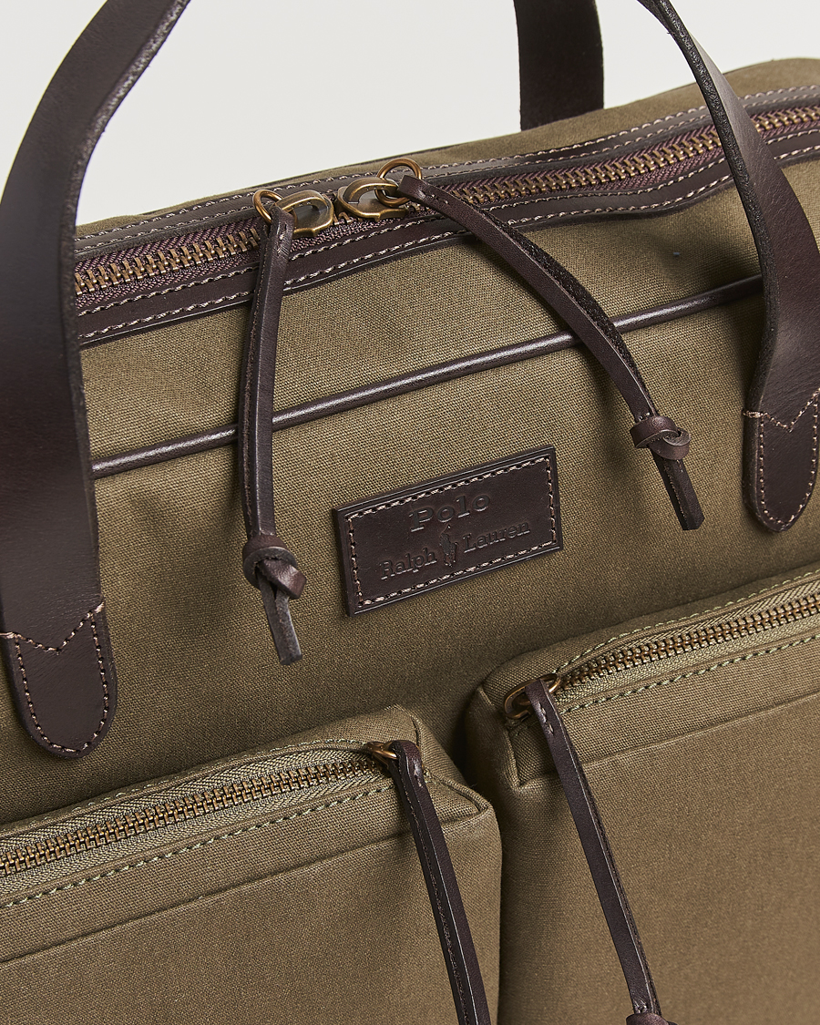Men | Bags | Polo Ralph Lauren | Commuter Canvas Messenger Bag Defender Green/Brown