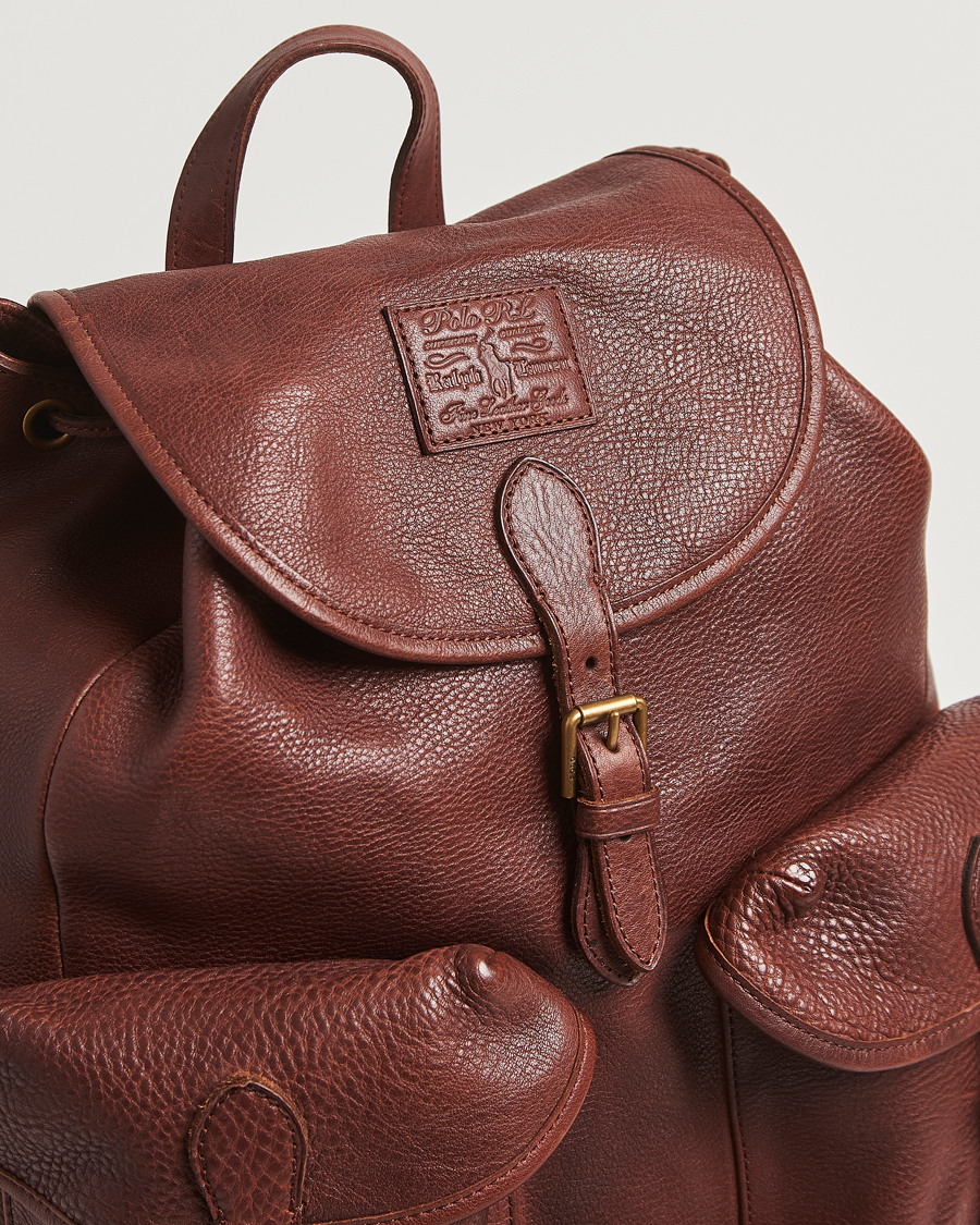 Men | Bags | Polo Ralph Lauren | Washed Heritage Leather Backpack British Tan