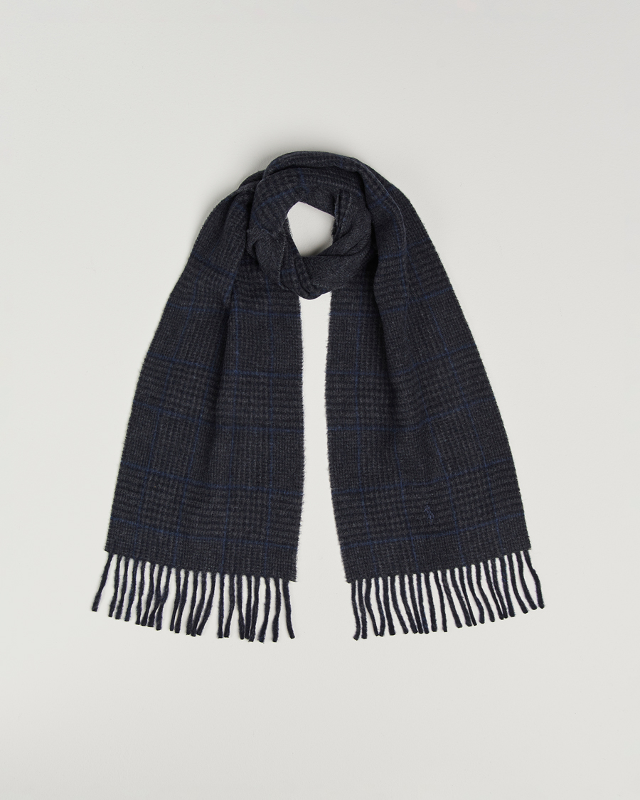 Men | Scarves | Polo Ralph Lauren | Wool Blend Scarf Navy Check