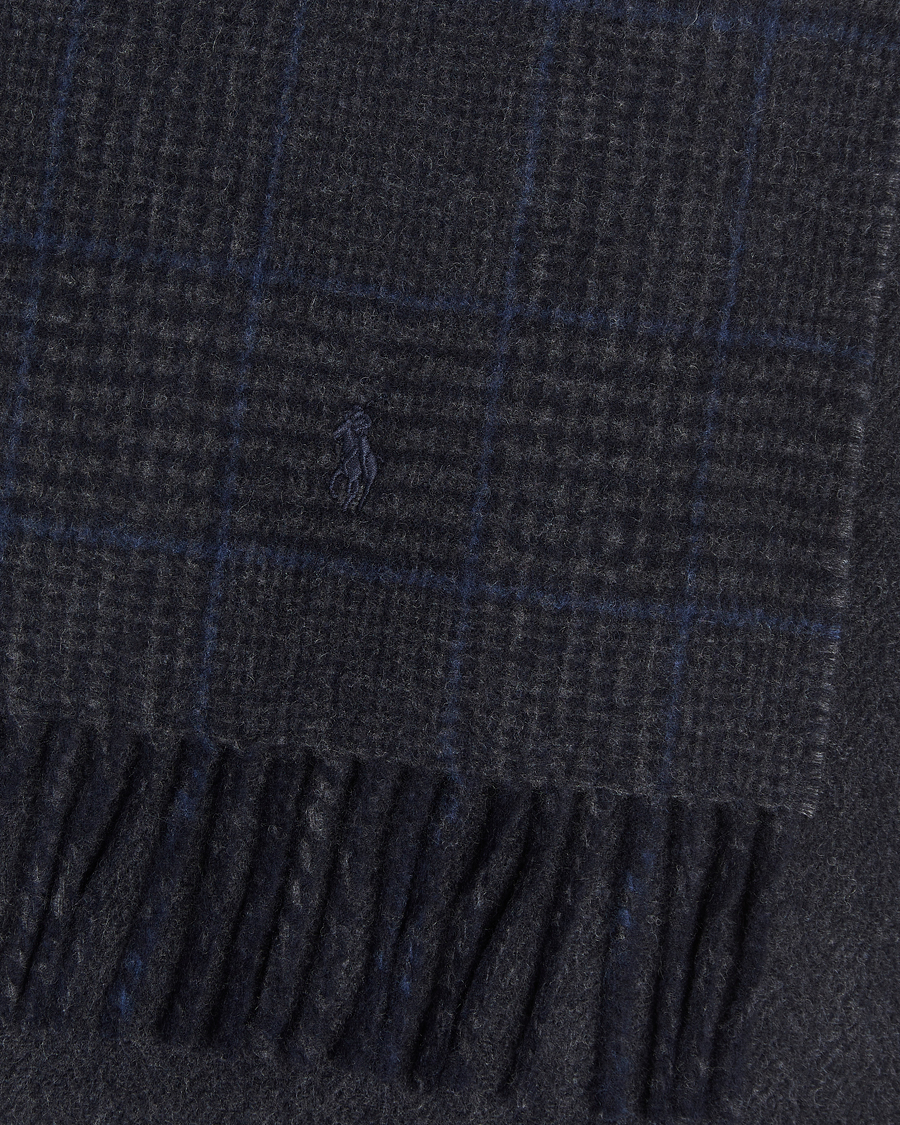 Men | Scarves | Polo Ralph Lauren | Wool Blend Scarf Navy Check