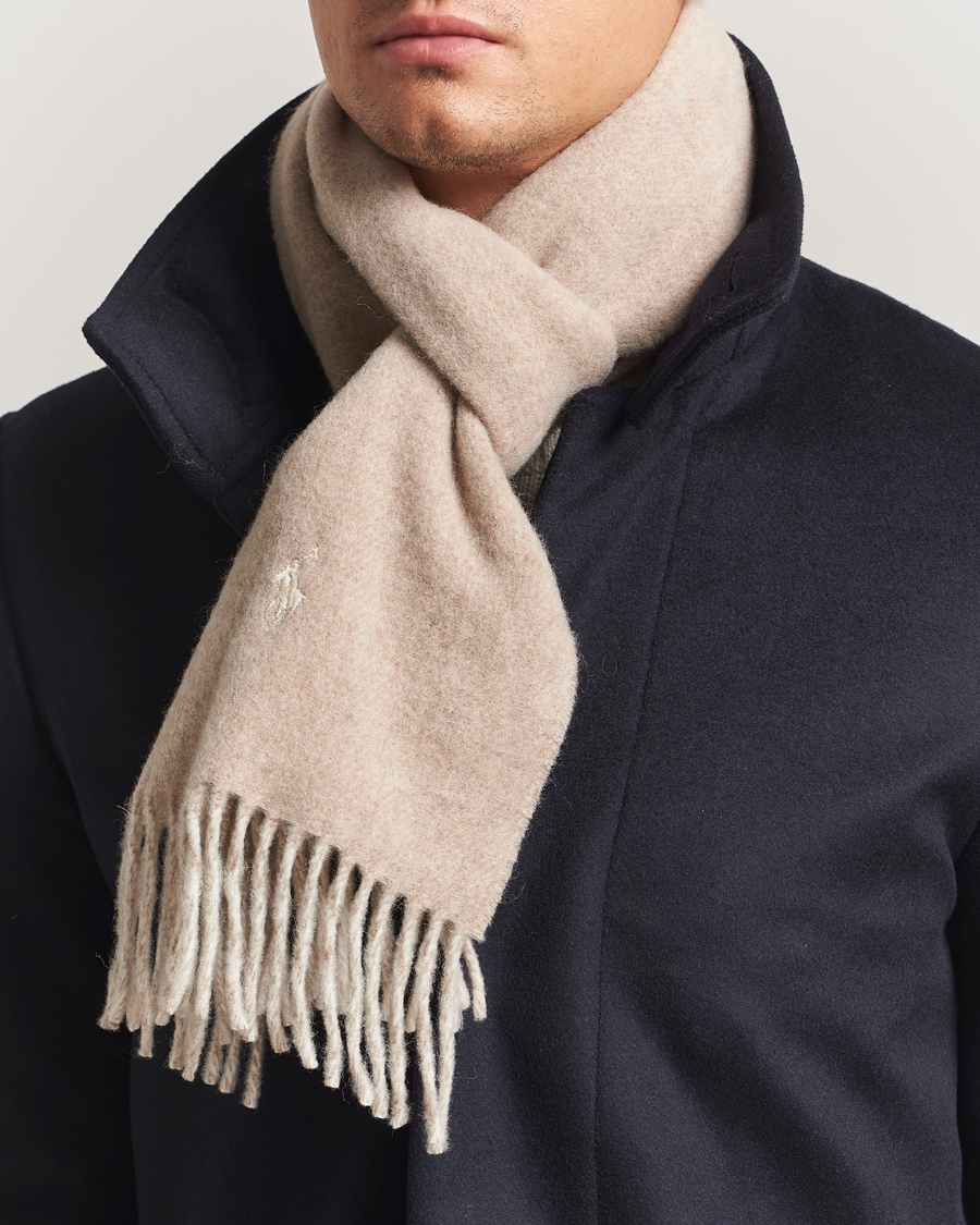 Men | Scarves | Polo Ralph Lauren | Reversible Wool Scarf Taupe