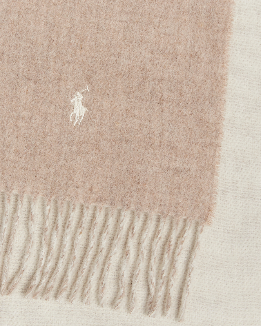 Men | Polo Ralph Lauren Reversible Wool Scarf Taupe/Winter Cream | Polo Ralph Lauren | Reversible Wool Scarf Taupe/Winter Cream