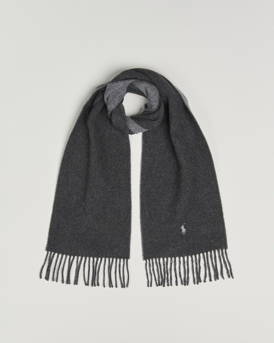 Men | Scarves | Polo Ralph Lauren | Reversible Wool Scarf Grey Heather