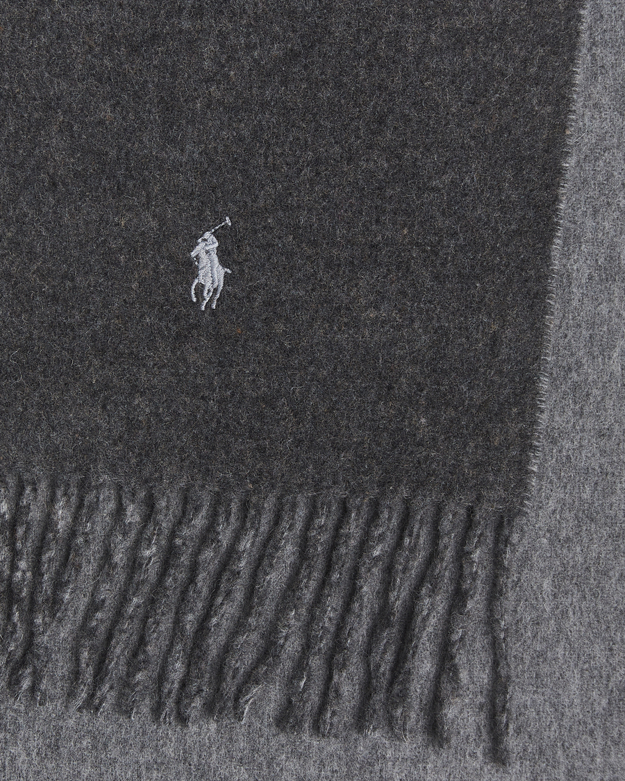 Men | Scarves | Polo Ralph Lauren | Reversible Wool Scarf Grey Heather