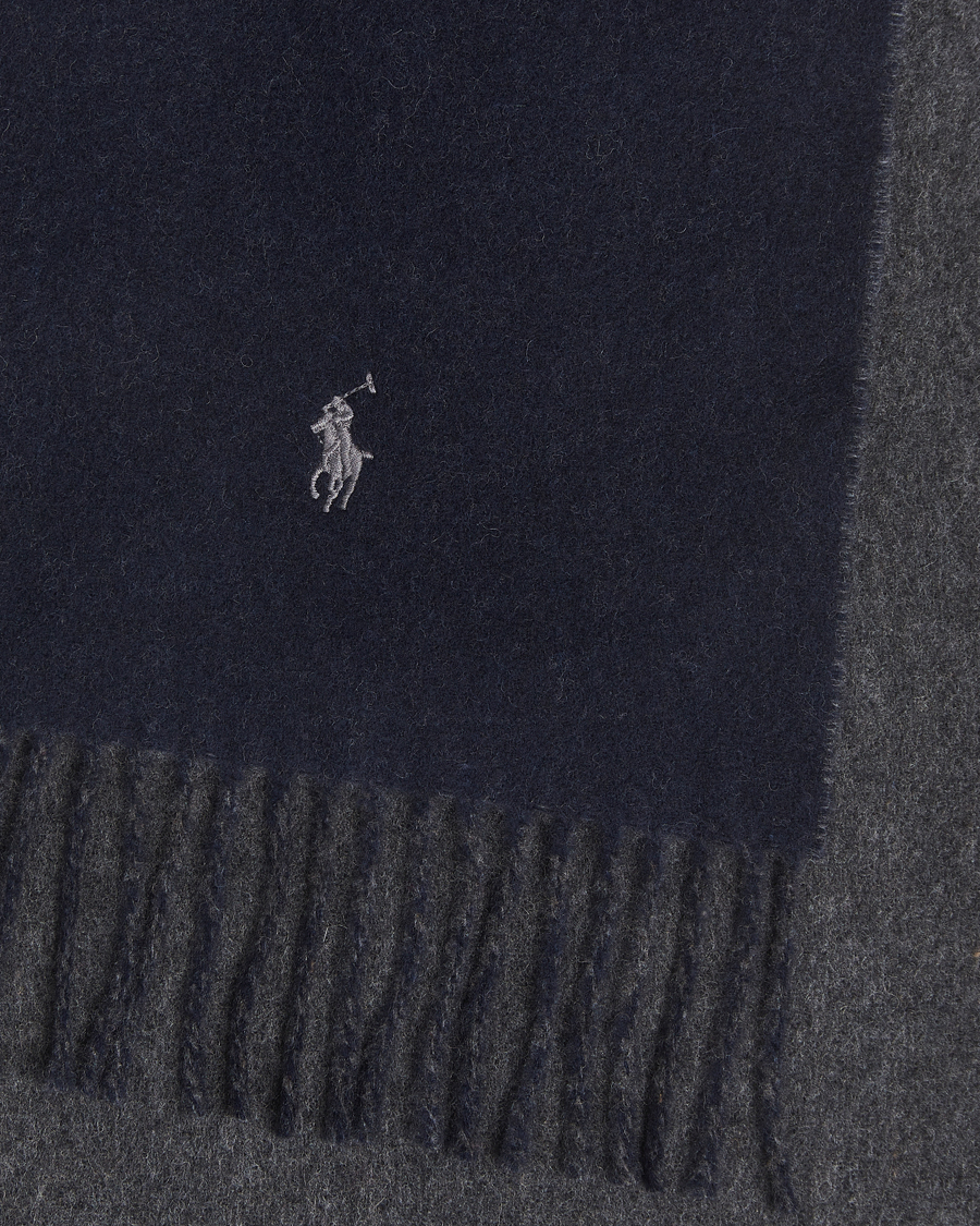 Men | Scarves | Polo Ralph Lauren | Reversible Wool Scarf Navy/Charcoal