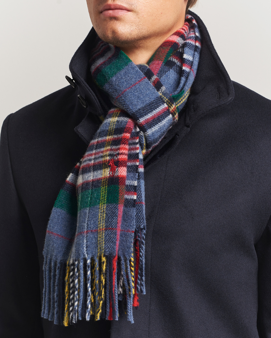 Men | Polo Ralph Lauren Classic Wool Scarf Blue Multi | Polo Ralph Lauren | Classic Wool Scarf Blue Multi