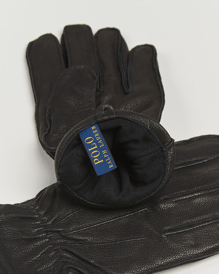 Men | Gloves | Polo Ralph Lauren | Full Grain Leather Gloves Black