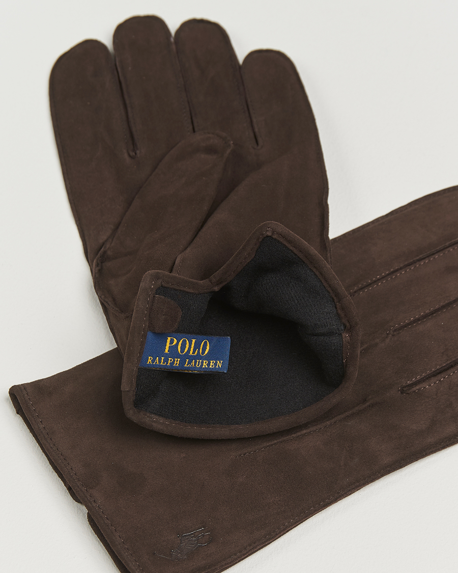 Men | Gloves | Polo Ralph Lauren | Suede Gloves Dark Brown