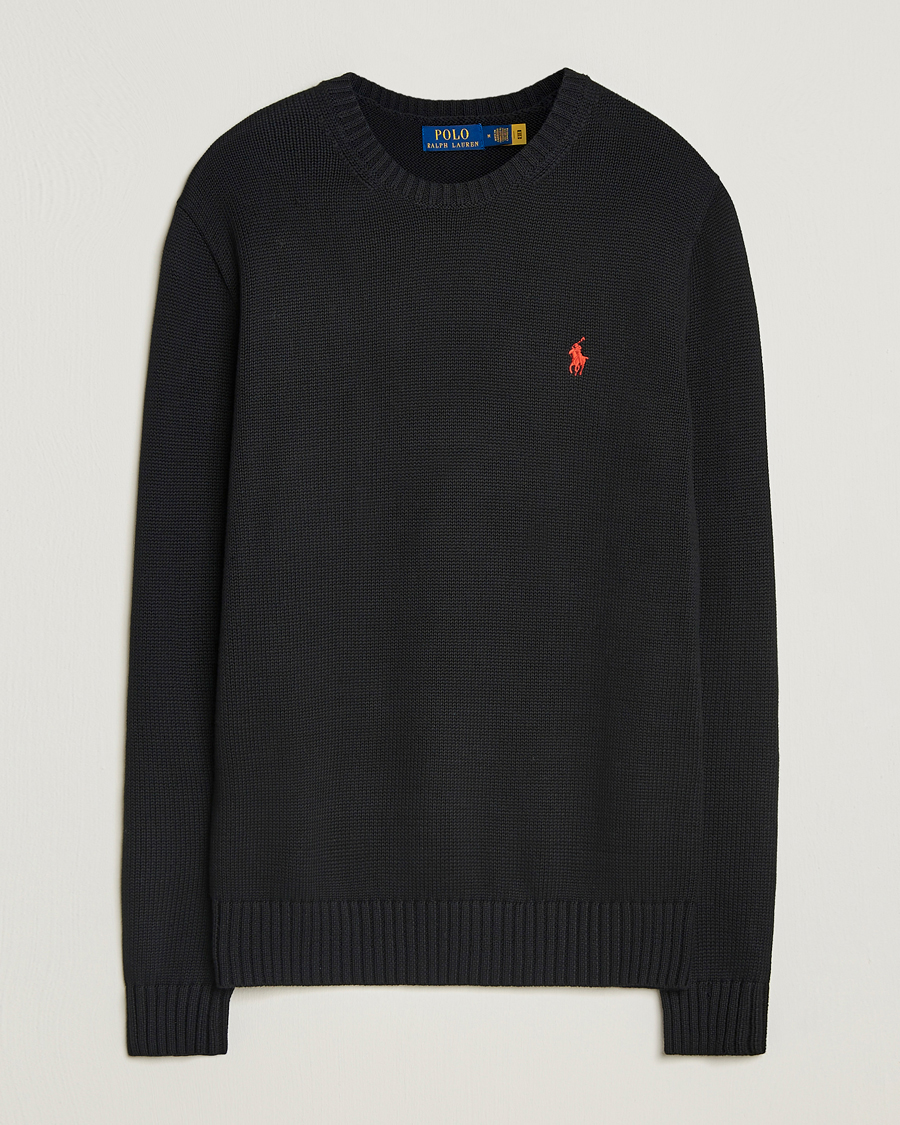 Men | Sweaters & Knitwear | Polo Ralph Lauren | Cotton Crew Neck Sweater Polo Black