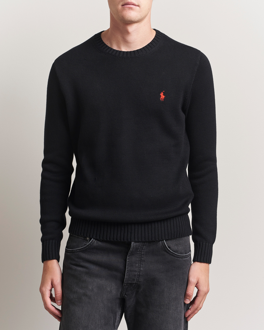 Men | Sweaters & Knitwear | Polo Ralph Lauren | Cotton Crew Neck Sweater Polo Black