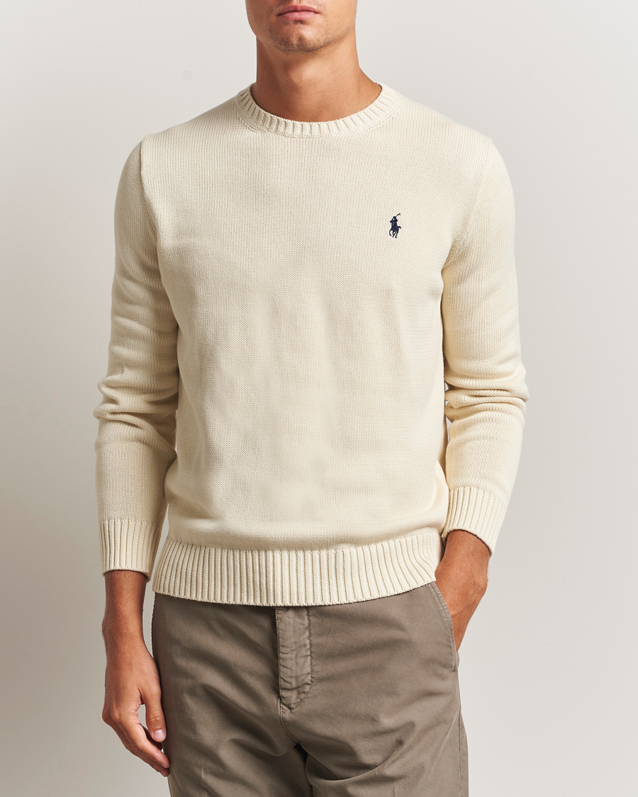 Men | Sweaters & Knitwear | Polo Ralph Lauren | Cotton Crew Neck Sweater Andover Cream