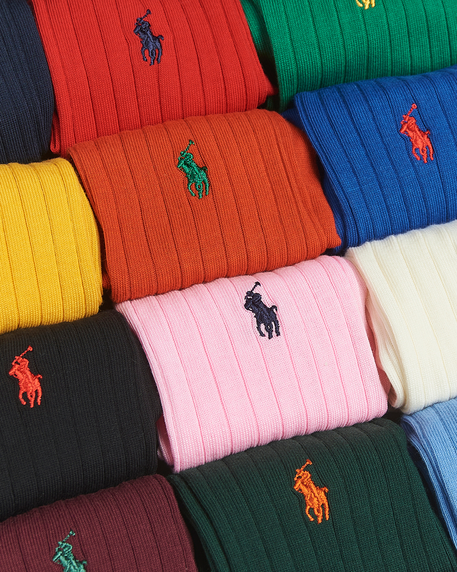 Men | Underwear & Socks | Polo Ralph Lauren | 12-Pack Egyptian Rib Cotton Crew Socks Multicolor