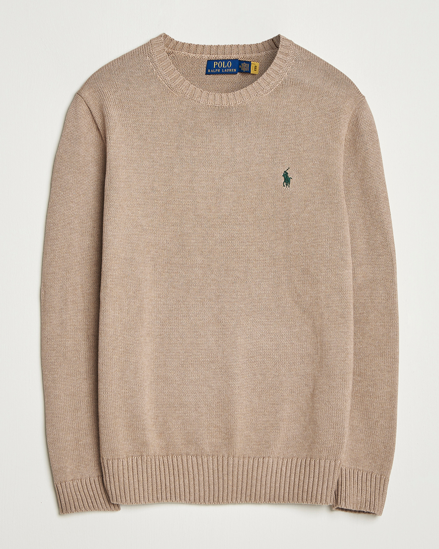 Men | Sweaters & Knitwear | Polo Ralph Lauren | Cotton Crew Neck Sweater Bronze Melange