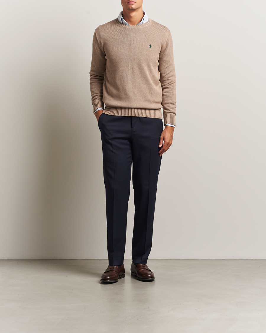 Men | Sweaters & Knitwear | Polo Ralph Lauren | Cotton Crew Neck Sweater Bronze Melange