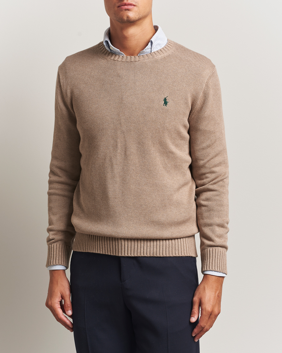 Men | Sweaters & Knitwear | Polo Ralph Lauren | Cotton Crew Neck Sweater Bronze Melange