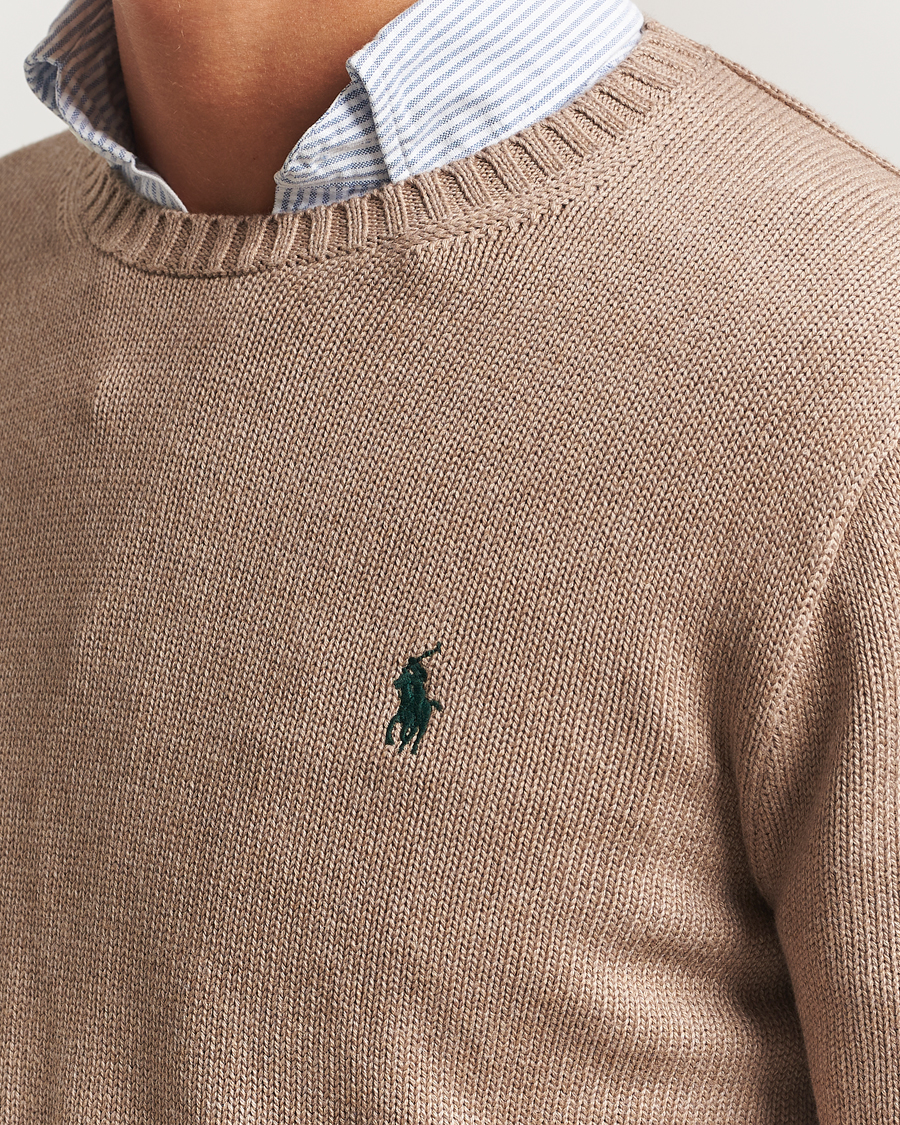 Men | Sweaters & Knitwear | Polo Ralph Lauren | Cotton Crew Neck Sweater Bronze Melange