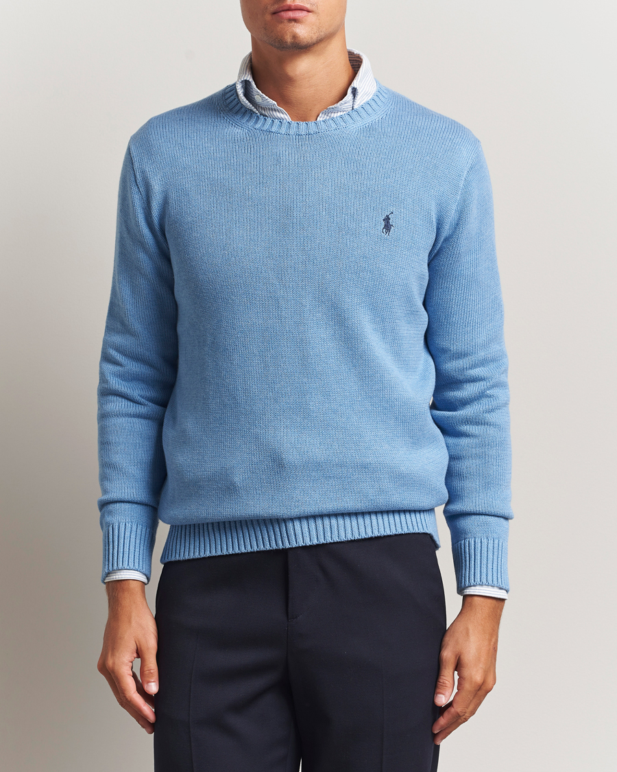 Men | Sweaters & Knitwear | Polo Ralph Lauren | Cotton Crew Neck Sweater Soft Royal Heather