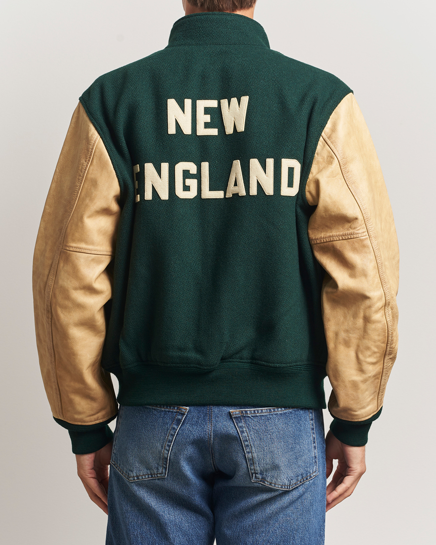 Men | Coats & Jackets | Polo Ralph Lauren | Varsity Wool/Leather Bomber Jacket Churchill Green