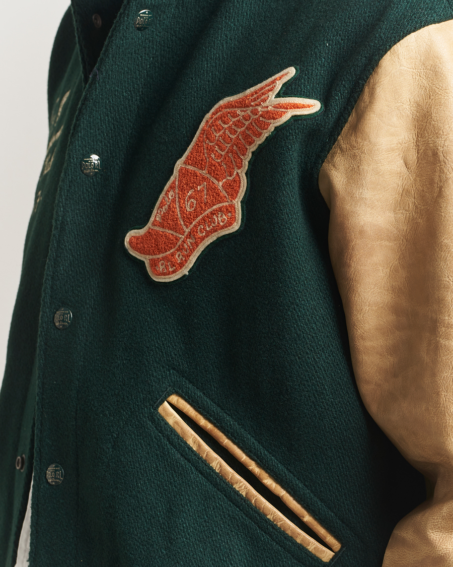 Men | Coats & Jackets | Polo Ralph Lauren | Varsity Wool/Leather Bomber Jacket Churchill Green