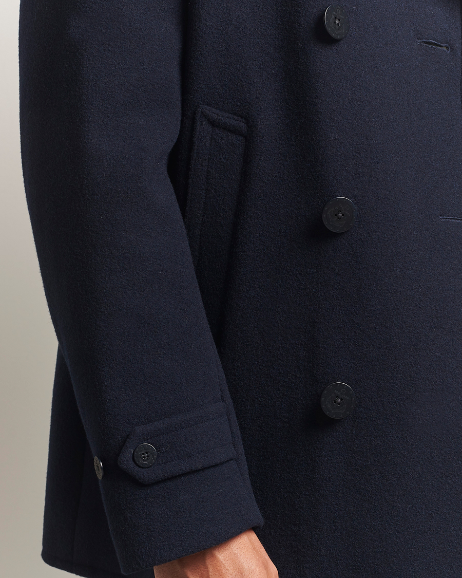 Men | Coats & Jackets | Polo Ralph Lauren | Lightweight Melton Peacoat Navy