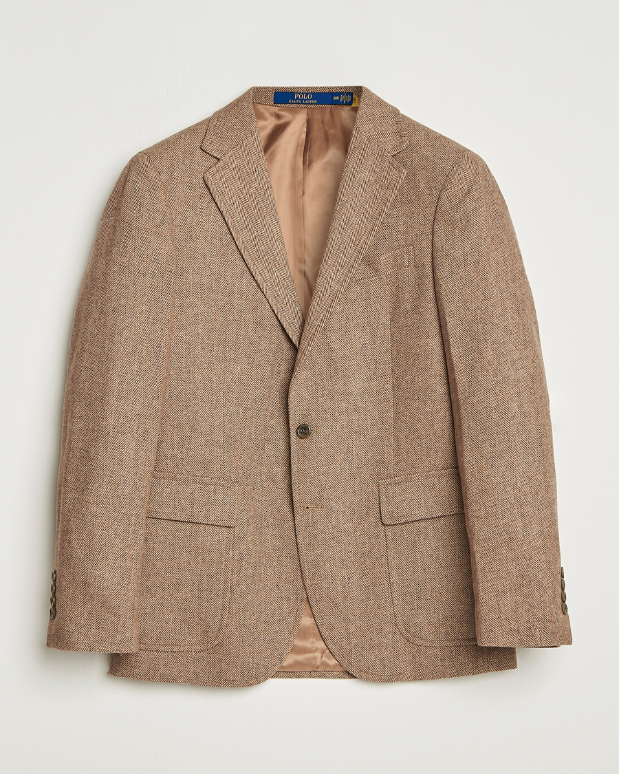 Men | Blazers | Polo Ralph Lauren | Single Breasted Herringbone Sportcoat Brown/Tan